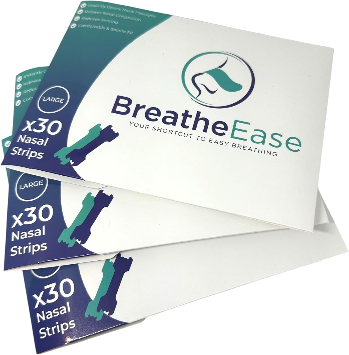 Nasal Strips Pack of 90 – Natural Breathing Aid for Easier Airflow, Comfortable Sleep & Sports Support – Non-Medicated, Gentle & Effective