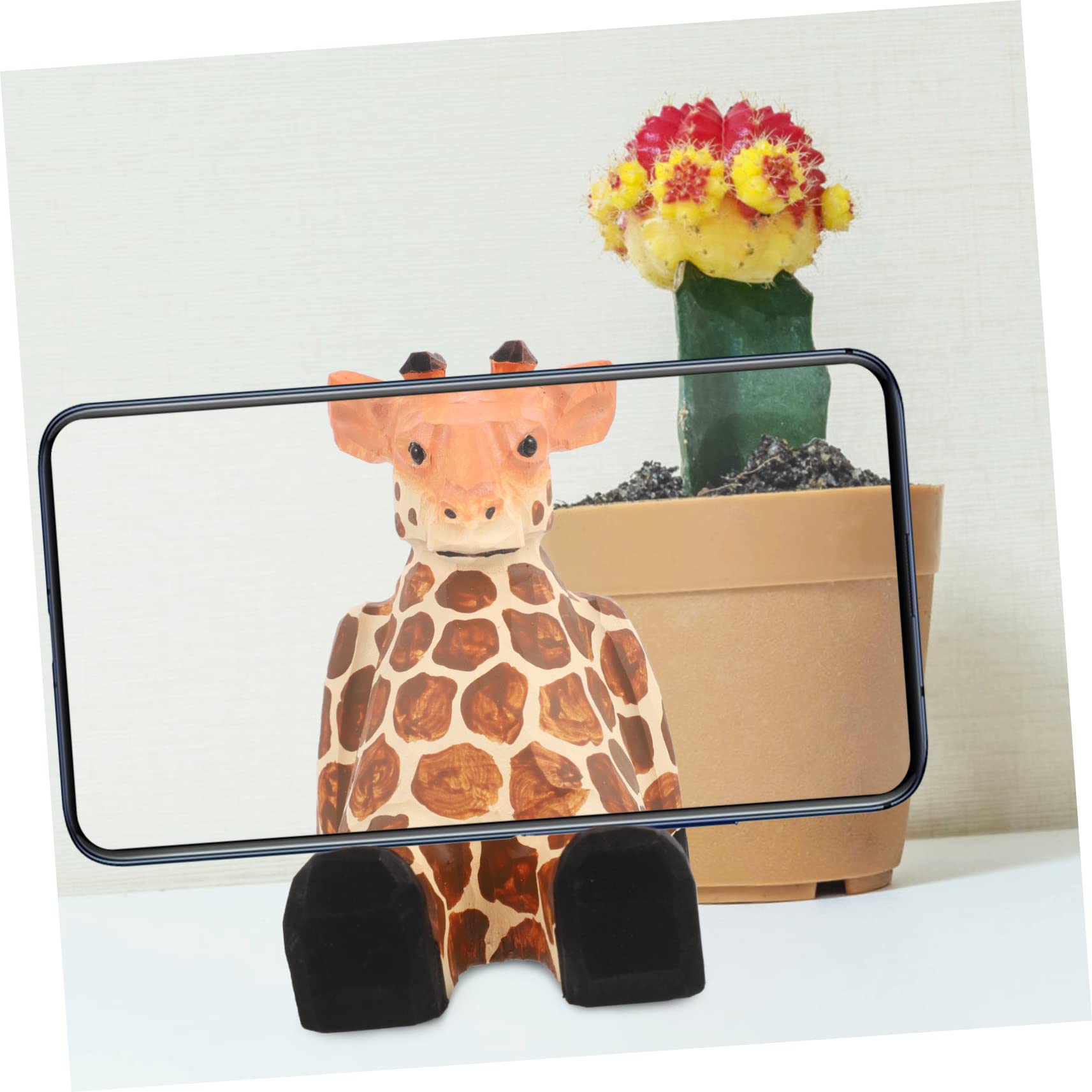 Amazon.co.jp: FOMIYES 携帯 携帯 スタンド 木製 キリン 携帯 スタンド