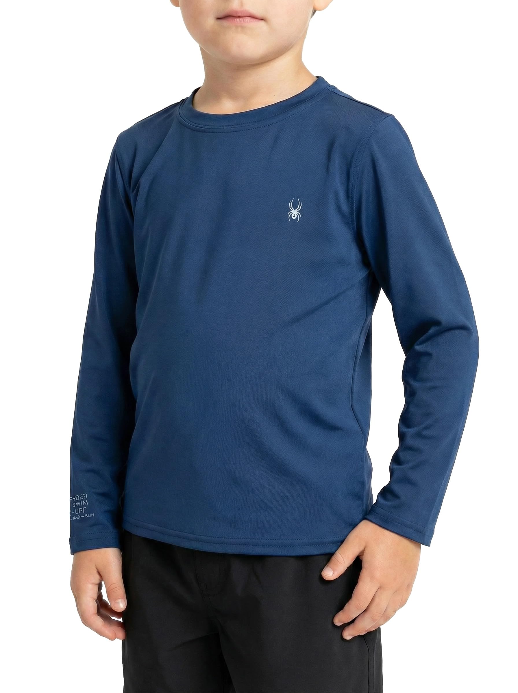 Spyder Langärmeliger Rashguard für Jungen, LSF 30+, schnelltrocknend, 4-Wege-Stretch-Badeshirt für kleine Jungen