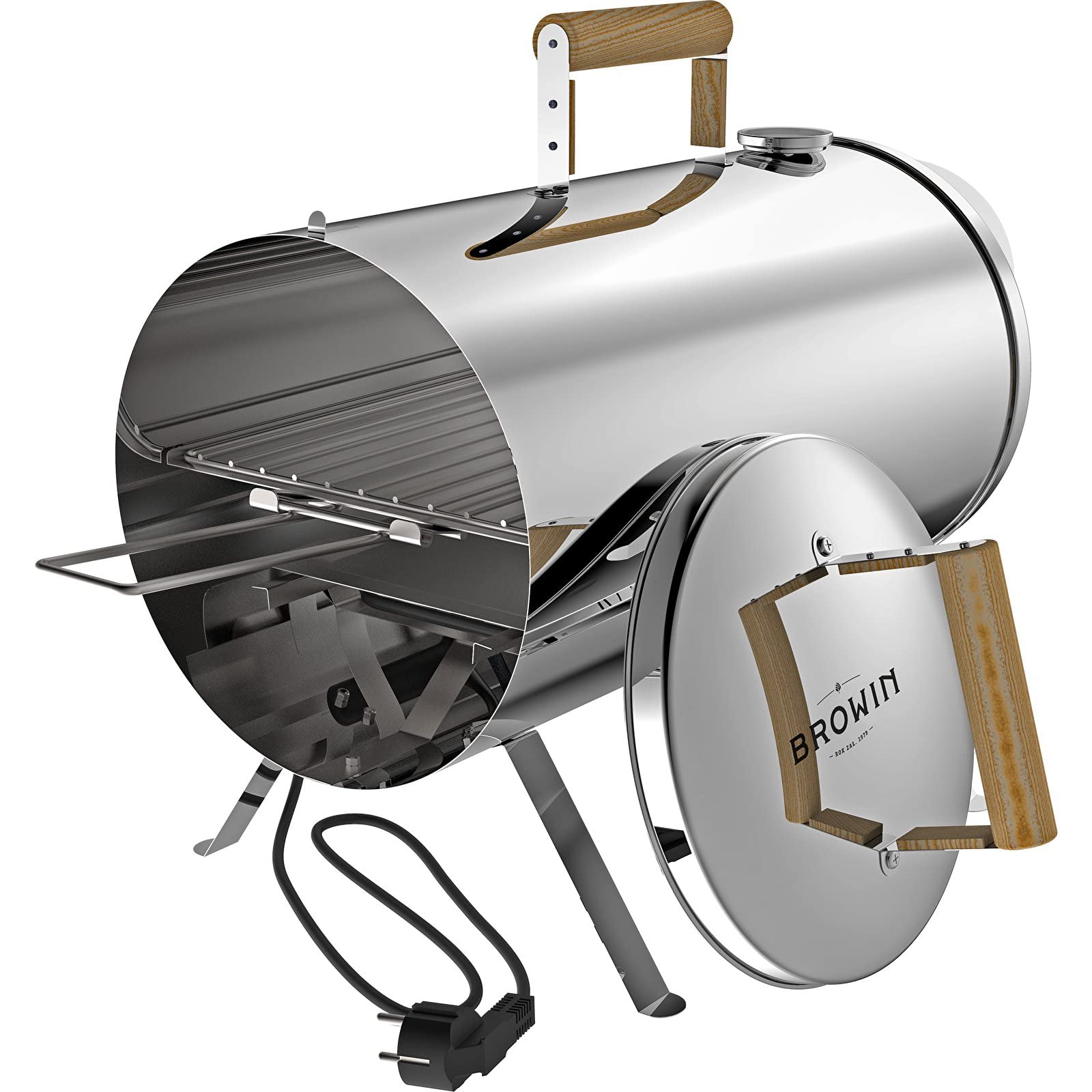 BROWIN Elektrischer Räucherofen 330020 | Kompakt und mobil, Perfekt für unterwegs, Vielseitig einsetzbar, Einfache Bedienung, Ideal für Fisch, Fleisch und Gemüse