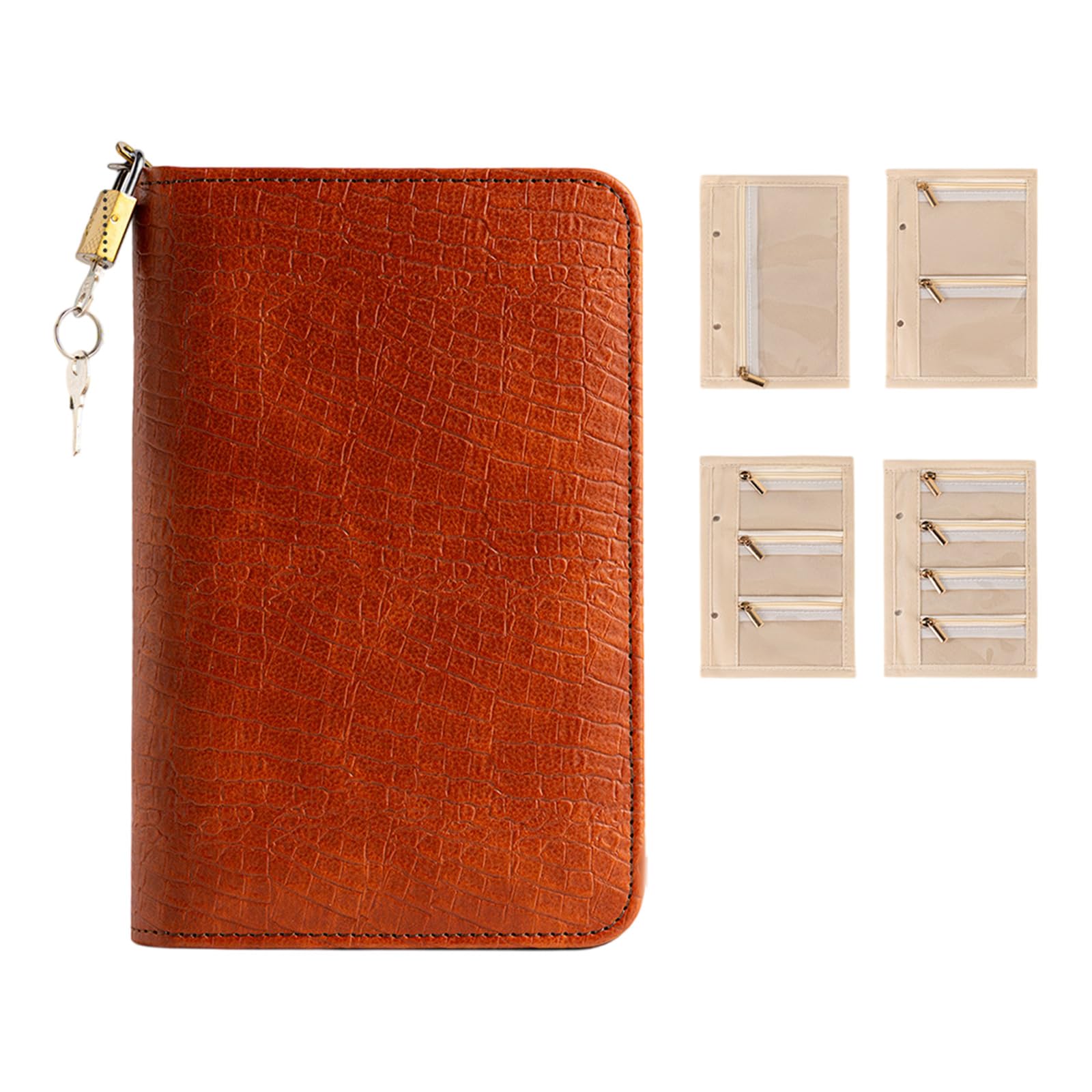 Kaeltsyn Fashionable PU Leather Jewelry with Zippers and Multiple Layers for Travel Cosmetic Storage Bag