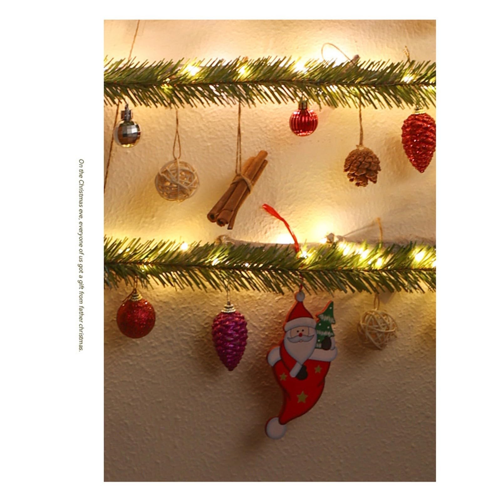 ACAREY Weihnachtsdeko LED Weihnachtsbeleuchtung Aus Holz, 113CM Wand Weihnachtsbaum Beleuchtung Fensterbeleuchtung, LED Lichterkette Sterne Licht Für Innen Außen Weihnachtsdeko Fenster (Grün)