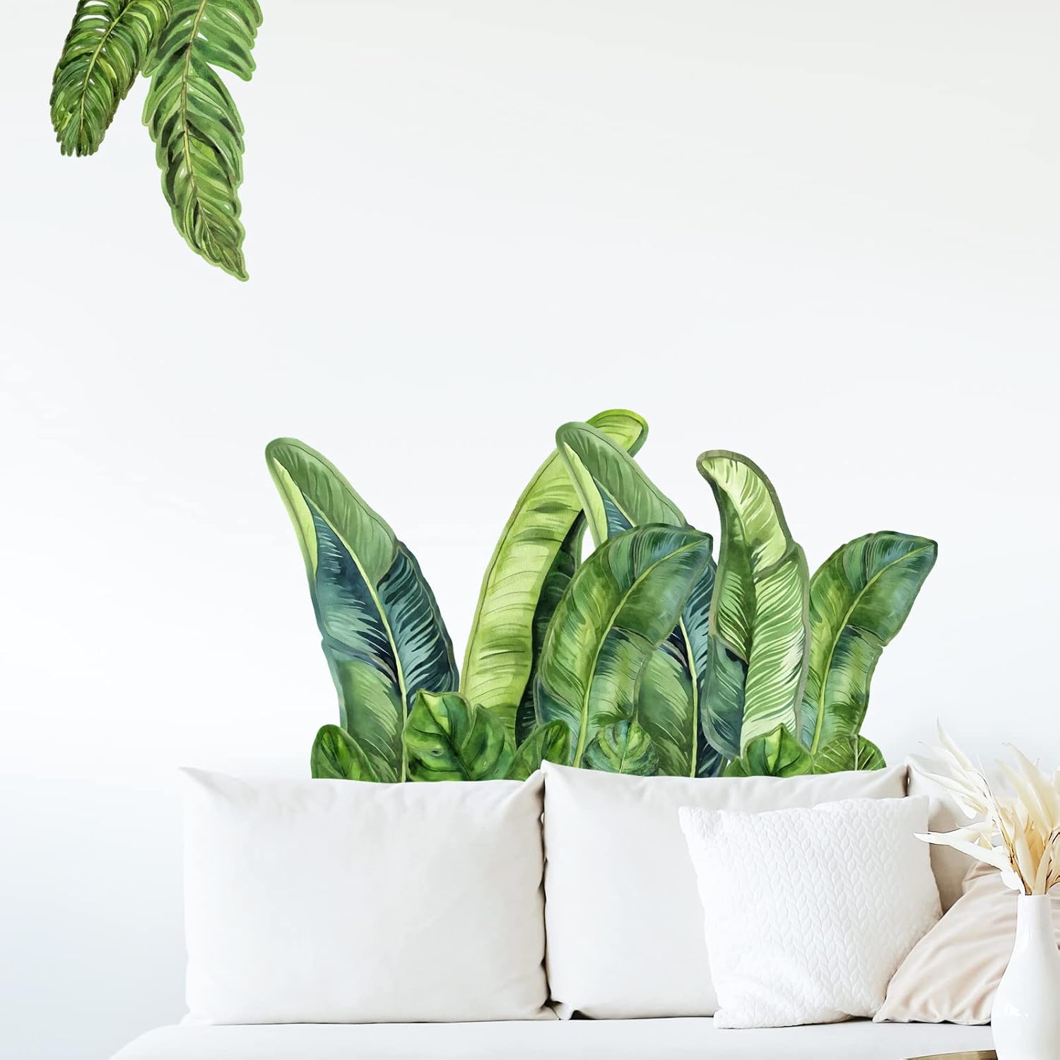 Watercolor Monstera Tropical Jungle Leaves Wall Decals