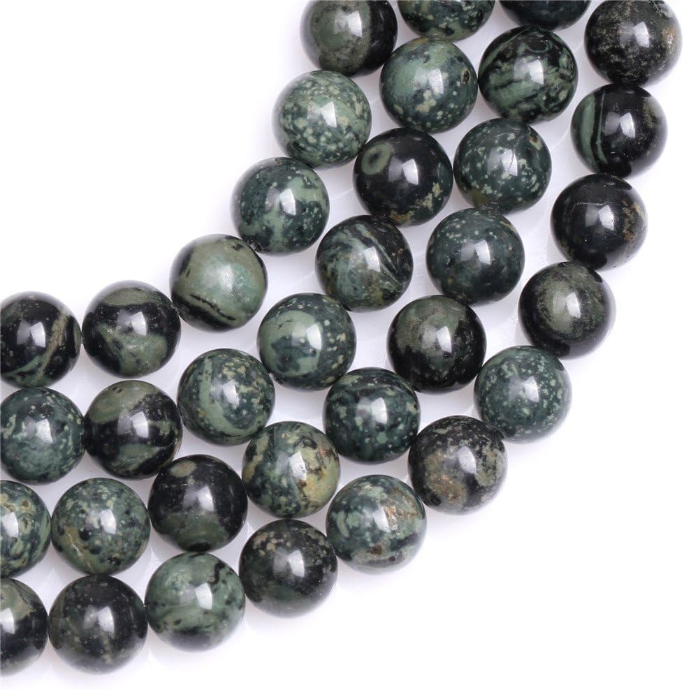 JOE FOREMAN 8mm Rhyolite Kambaba Jasper Semi Precious Gemstone Round Dark Blue Loose Beads for Jewelry Making DIY Handmade Craft Supplies 15" - Image 2