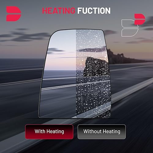 Miniatura 4 de BDFHYK Cristal de espejo compatible con Transit T150 T250 T350 2015-2022 Vista lateral convexo calentado con placa de respaldo, sustituye a