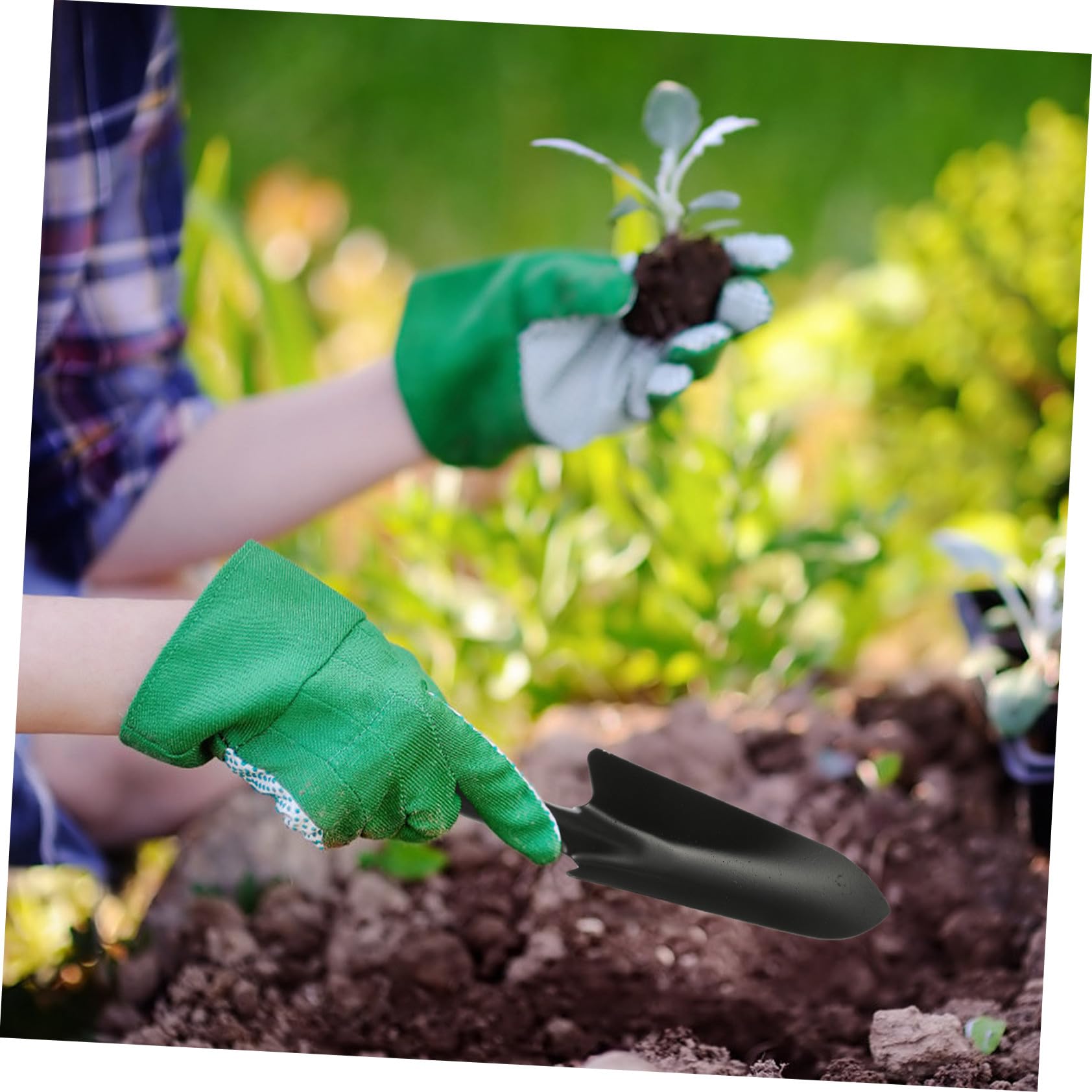 5 Stück Gartengeräte mit Kleinem Gartenspaten und Robuster Gartenschaufel aus Eisen mit Leichtem Vinylgriff für Vielseitige Gartenarbeit im Außenbereich