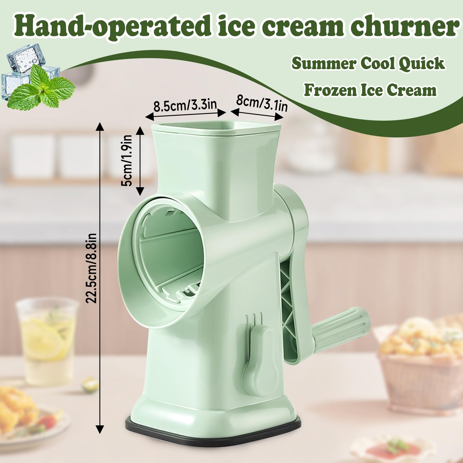 Slushie Maker, FainFun Ice Crusher mit 45°-Doppelklingen und stabilem Saugnapf, Hocheffizient und Arbeitssparend, Slush Maschine geeignet für Camping, Cocktails, Eiskaffee und Desserts