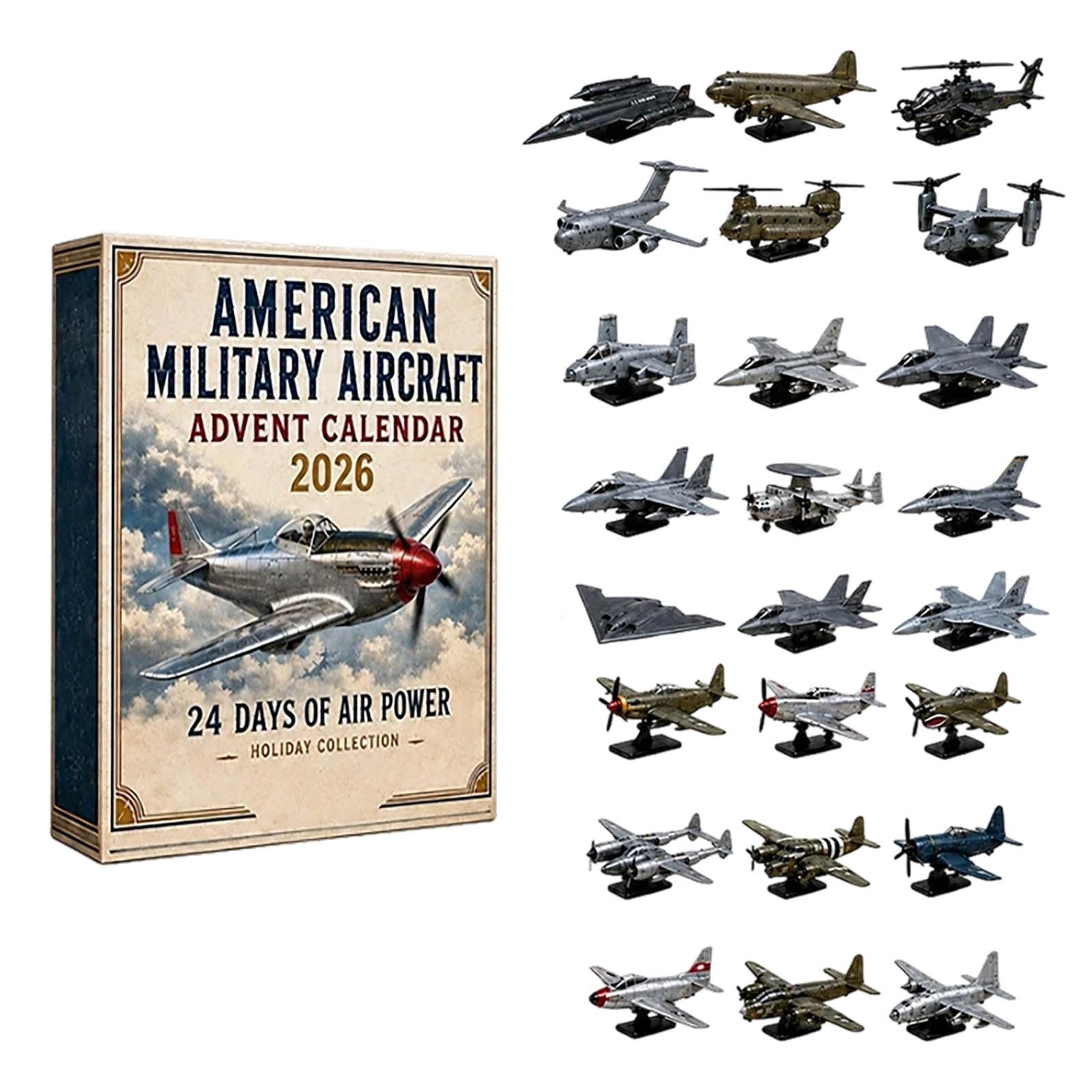 2D Military Aircraft Advent Calendar 2026, 24 Days Christmas Countdown