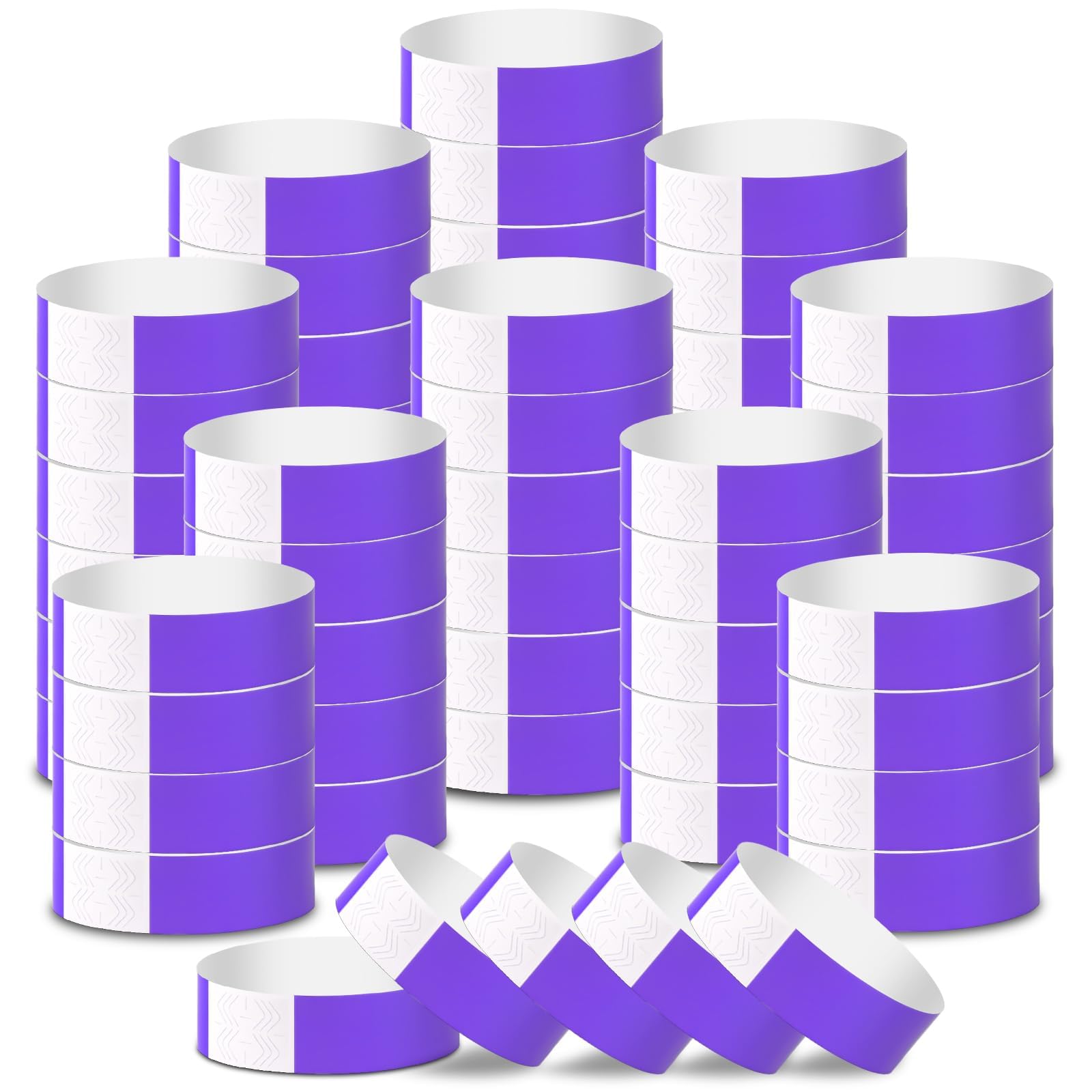 2000 Pcs Paper Wristbands for Events Waterproof Neon Purple Wrist Bands Adhesive Concert Identification Wristbands Hand Bands for Events(Purple)