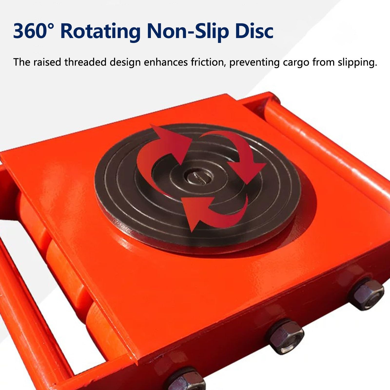 Pattini di Spostamento Verticali per Attrezzature Pesanti da 6T/8T/12T | Cuscinetto Antiscivolo a 360°, Dispositivo di Spostamento Carichi Industriali(12T/26400LB)