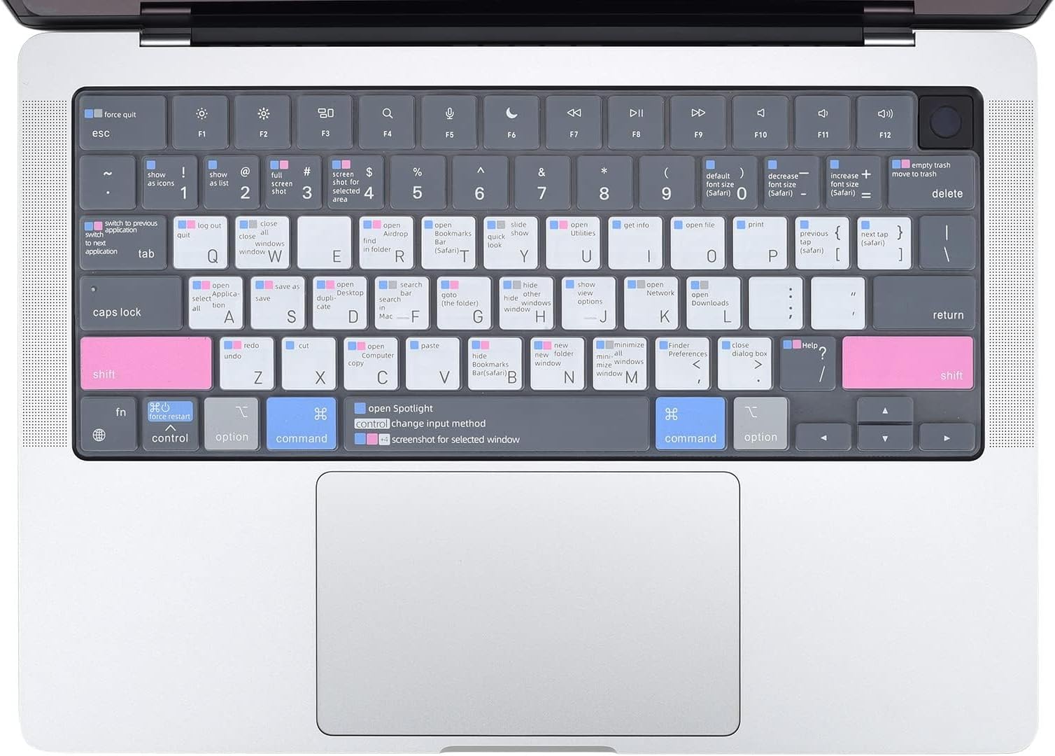 macOS Shortcuts Keyboard Cover for MacBook Air 15 inch, Keyboard Protector for 2026-2023 MacBook Air 15.3" with M5 M4 M3 M2 Chip A3448 A3241 A3114 A2941, US Layout