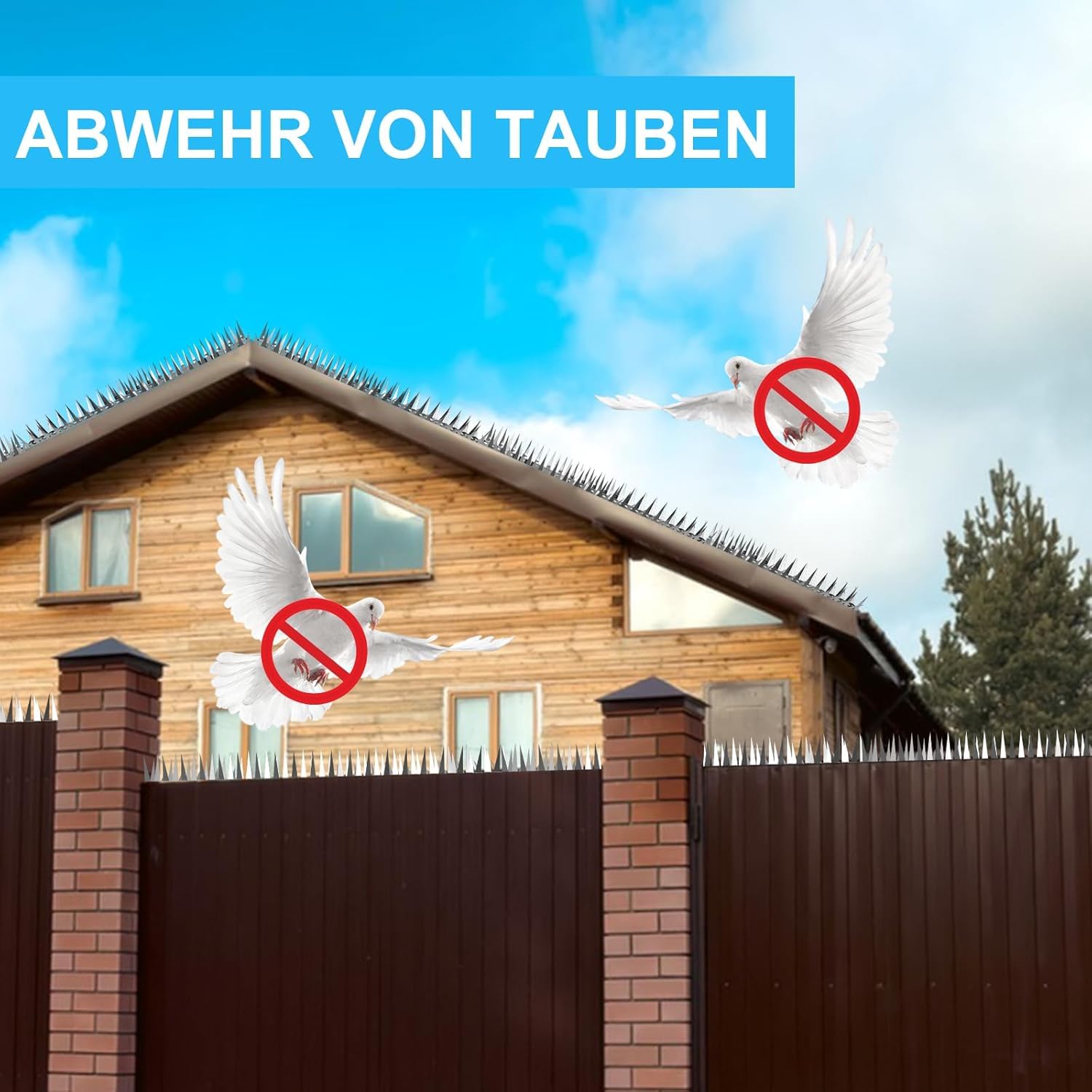 Marderabwehr,Taubenabwehr,Vogelabwehr-Spikes,4m Marderschreck für Fallrohr,Balkon,Dachrinne,zum Vertreiben von Eichhörnchen,Waschbären,Katzen,Verschlungene Dornen – optimaler Schutz