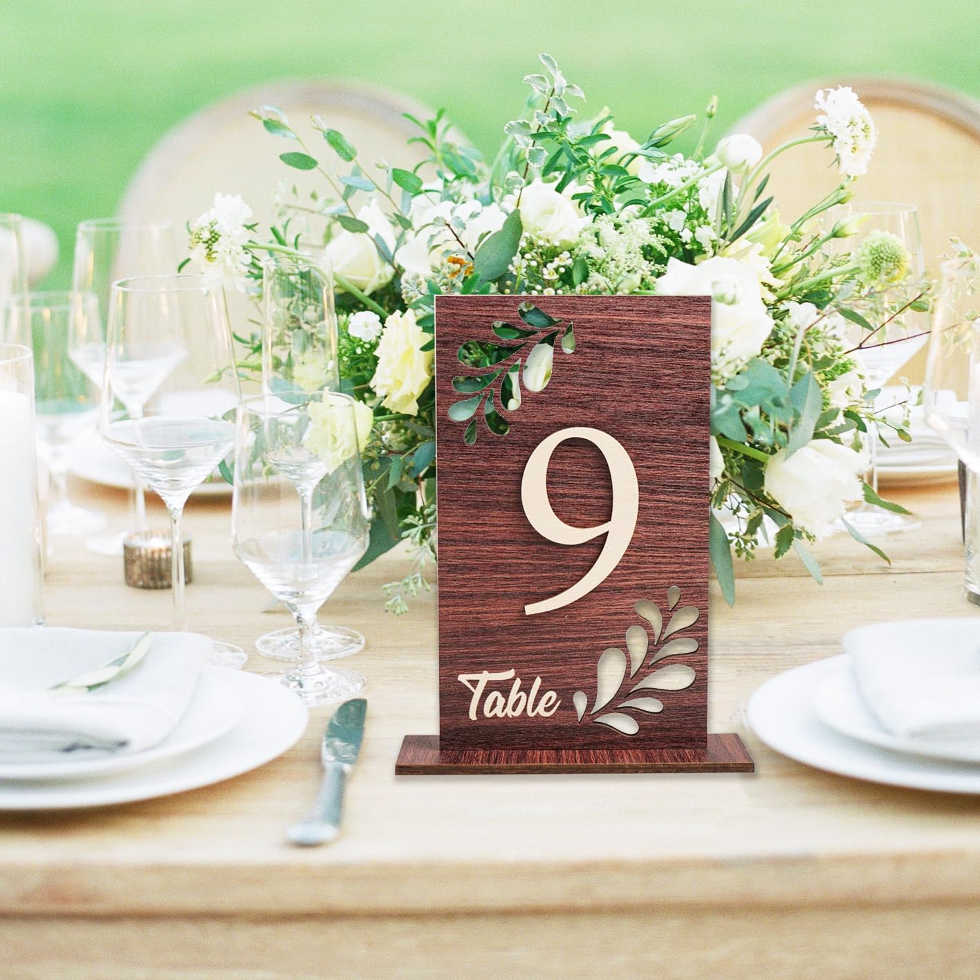 Números de mesa de boda del 1 al 20 números de mesa de madera para recepción de boda, centro de mesa con base de soporte para decoración de boda, despedida de soltera, banquete, restaurante,