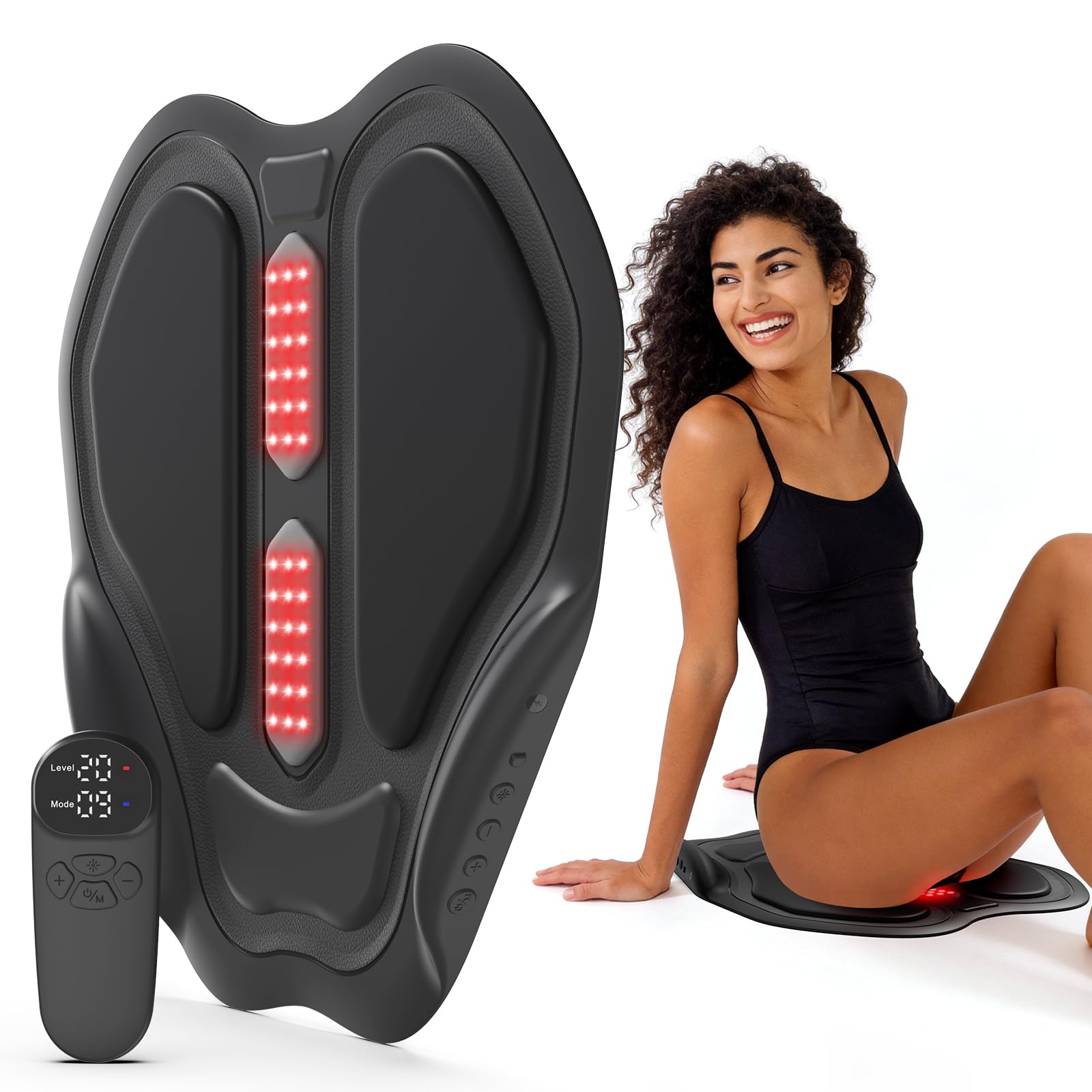 EMS Gesäßmuskel-Trainer & Massagegerät – 9 Programme, 20 Intensitäten, wiederaufladbar, für Muskelaufbau & Entspannung, elektrischer Po-Massager für Damen & Herren, ideal für Zuhause