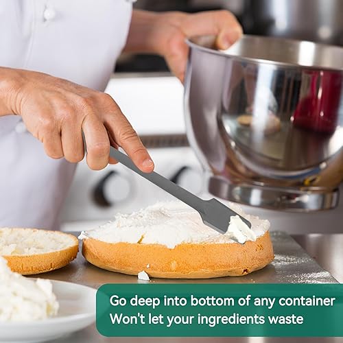 Miniatura 5 de Espátula de silicona para frascos, raspador de alimentos de mango largo de 14.2 in para tarros, batidos, licuadoras, raspador de mezcla de cocina,