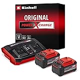Original Einhell Starter Kit Akku und Ladegerät Power X-Change (Lithium Ionen, 18 V, 2x5,2 Ah Akku und Twincharger, passend für alle Power X-Change Geräte)