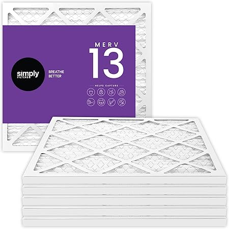Simply 14x20x1 Air Filter, Merv 13, 6 Pack, For Home AC Furnace & HVAC (Actual Size: 13.75"x19.75"x0.75") DUST, Pet, & Allergy Control