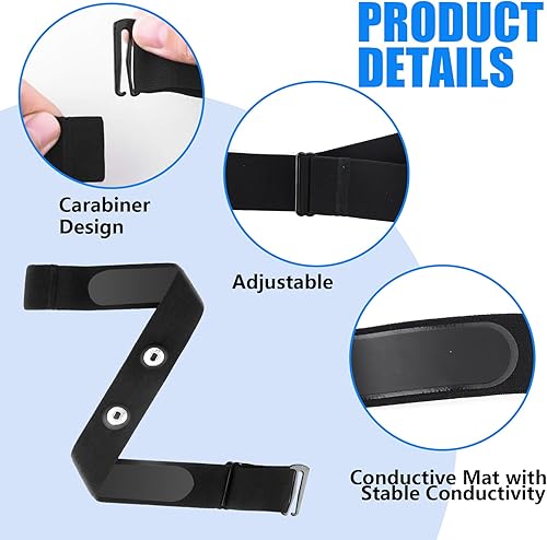 Miniatura 4 de Banda de pecho para monitor de frecuencia cardíaca para Polar H10 H9 H7, correa ajustable impermeable de repuesto compatible con Polar Garmin