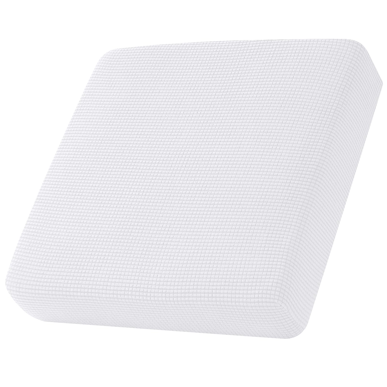 SYLC Sofa Cushion Covers, Stretch Protector for Couch Seat Non-slip, Sofa Seat Cushion Cover with Elastic Bottom and Ties, Fitted Settee Upholstered Slipcover (White, Extra Small 1-Seater)