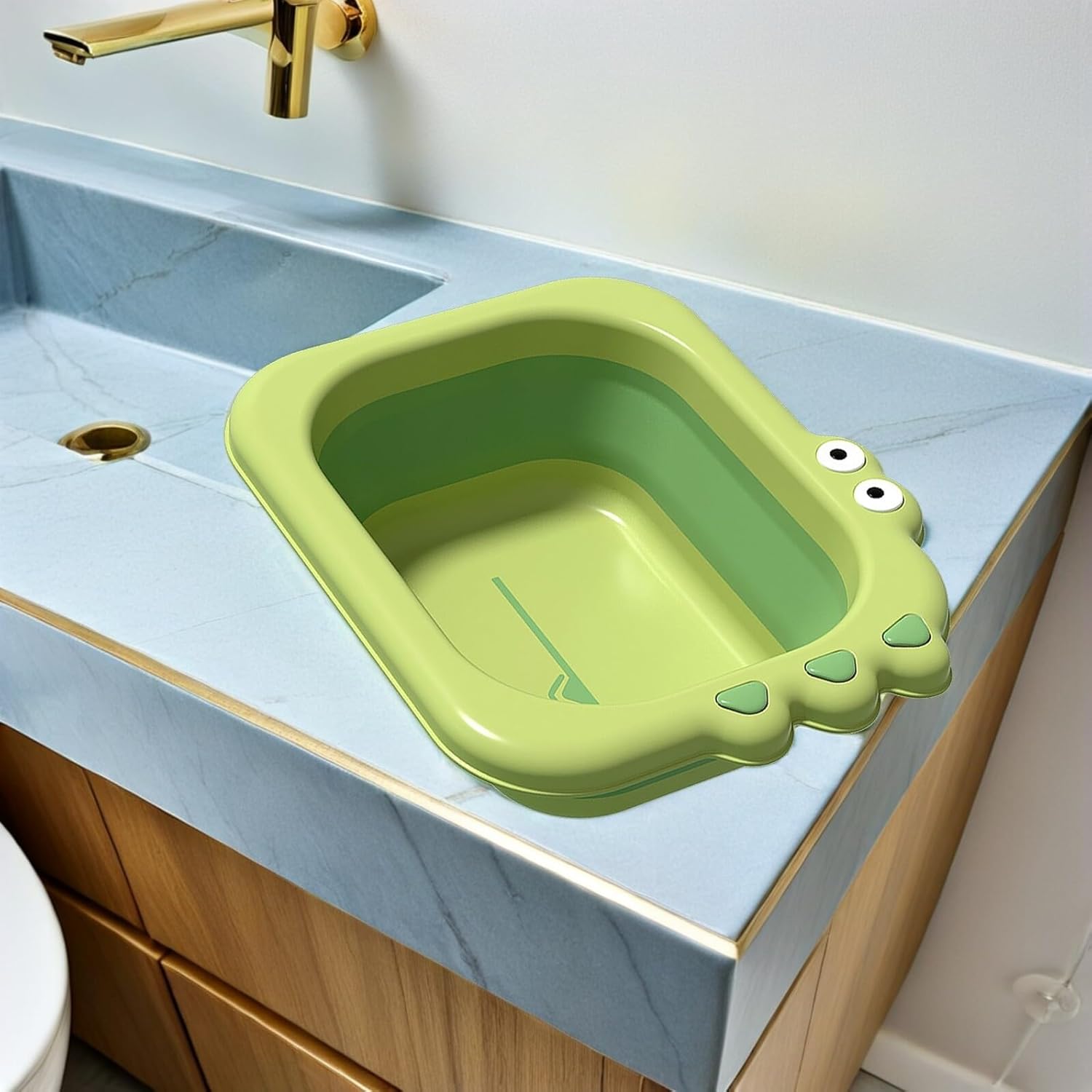 BESPORTBLE Collapsible Wash Basin: Foldable Small Baby Bathtub Cartoon Portable Plastic Basin for Laundry, Bottles, Travel, Camping, 12.48 * 10.14 * 4inch