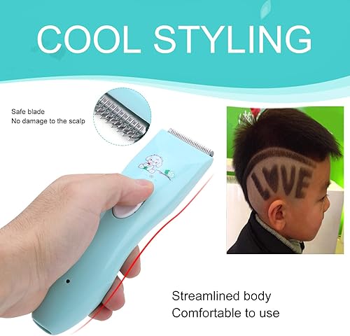 Miniatura 3 de Zerodis Cortadora de pelo para bebés, recortadora eléctrica ultrasilenciosa, recargable por USB, kit de corte de pelo inalámbrico, carga rápida,