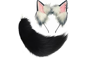 Fox Ears and Tail Set Therian Wolf Cat Ears Cosplay Costume