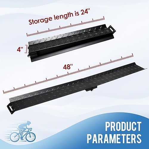 Miniatura 3 de Rampa Plegable de Bicicleta de Alta Resistencia, Rampa de Carga de Bicicletas con Estructura de Acero de Carbono, Adecuada para Bicicletas
