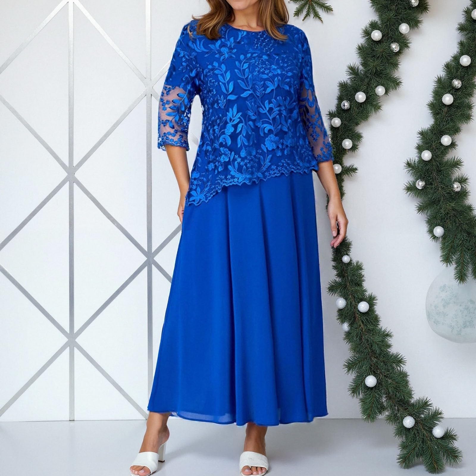 Genérico - Vestido para mujer, verano, bohemio, largo, floral, playa, boda, noche, cóctel, vacaciones, estampado elegante, informal, sexy, mediano corto, A7