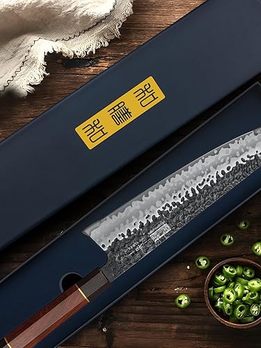 Miniatura 7 de HOSHANHO Cuchillo de chef Kiritsuke de 9 pulgadas, forjado a mano japonés de 9 capas 10Cr15CoMoV, cuchillo de cocina de acero de alto carbono,