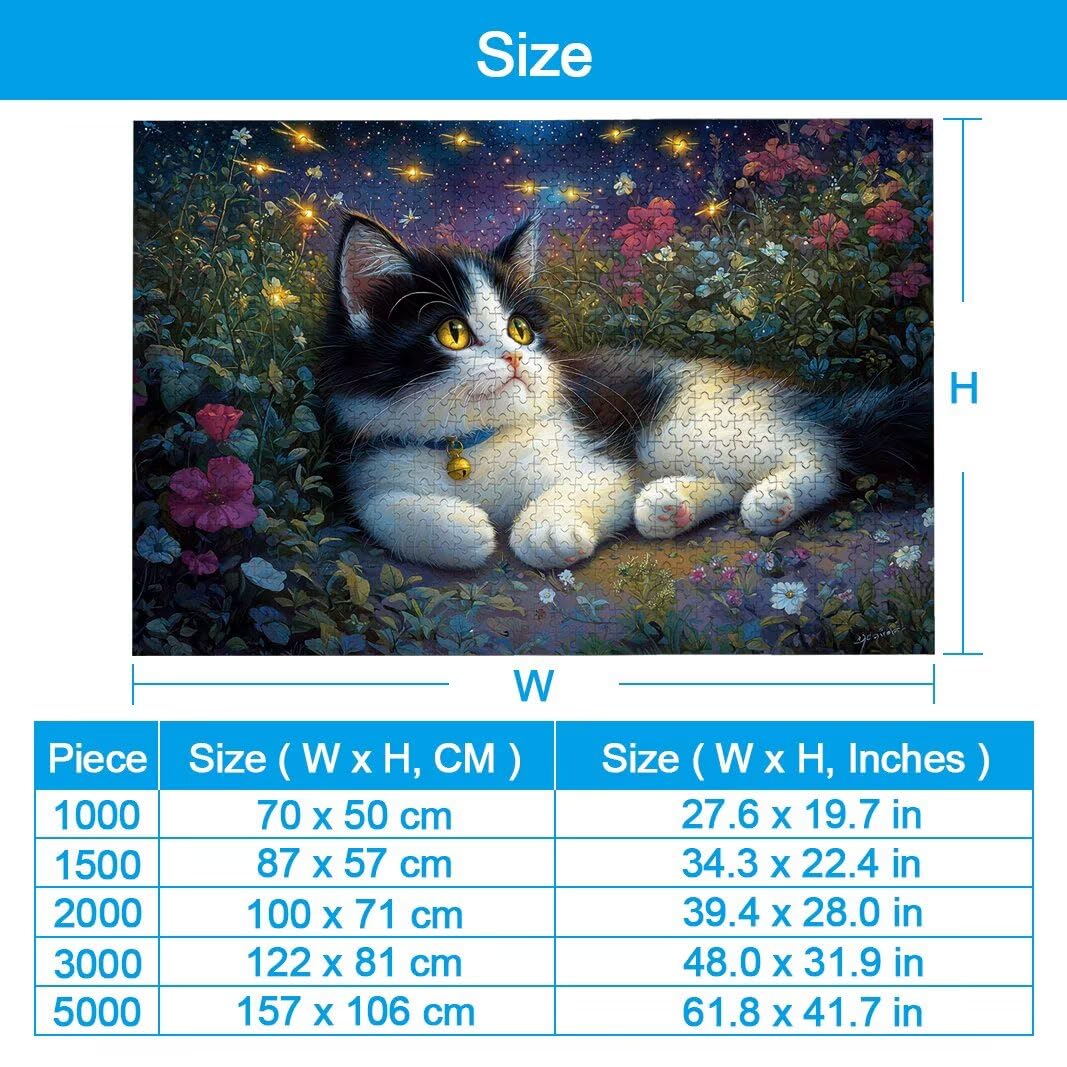 Puzzle 2000 Piezas, Puzzle Gato de Madera para Adultos, Regalos -2572