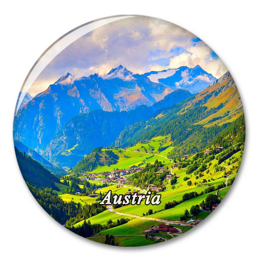 Kxrsm Bxtkpq-Austria-452 Austria Village Fridge Magnet Decorative Magnet Bottle Opener Tourist City Travel Souvenir Collection Gift Strong Refrigerator Sticker