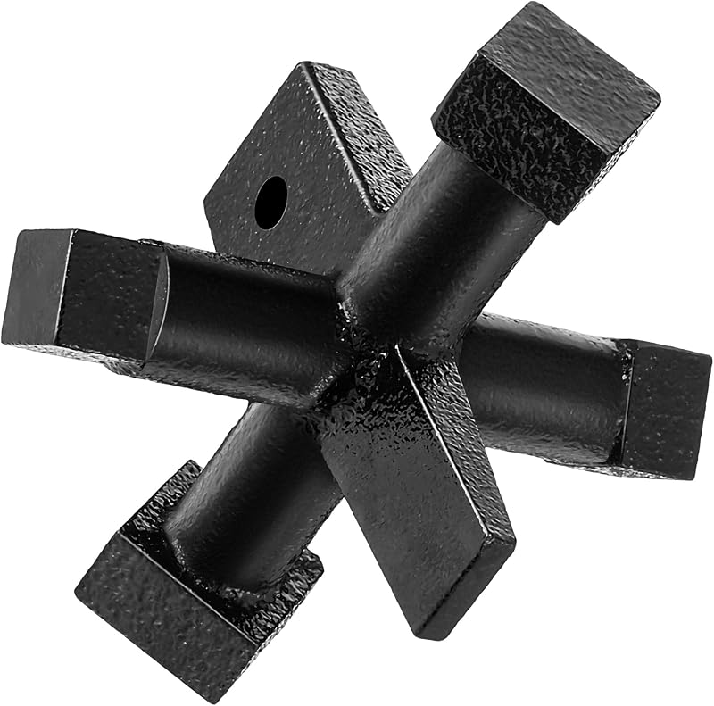 Llave de tapón de limpieza de 6 lados, hierro avellanado cuadrado para trampa de tambor, negro | Llave de limpieza de plomería cuadrada 0,79 0,93 1,16 1,33 pulgadas ranurada 1/4x1 0,48x1,5 pulgadas, llave de tapón de drenaje de hierro fundido resistente