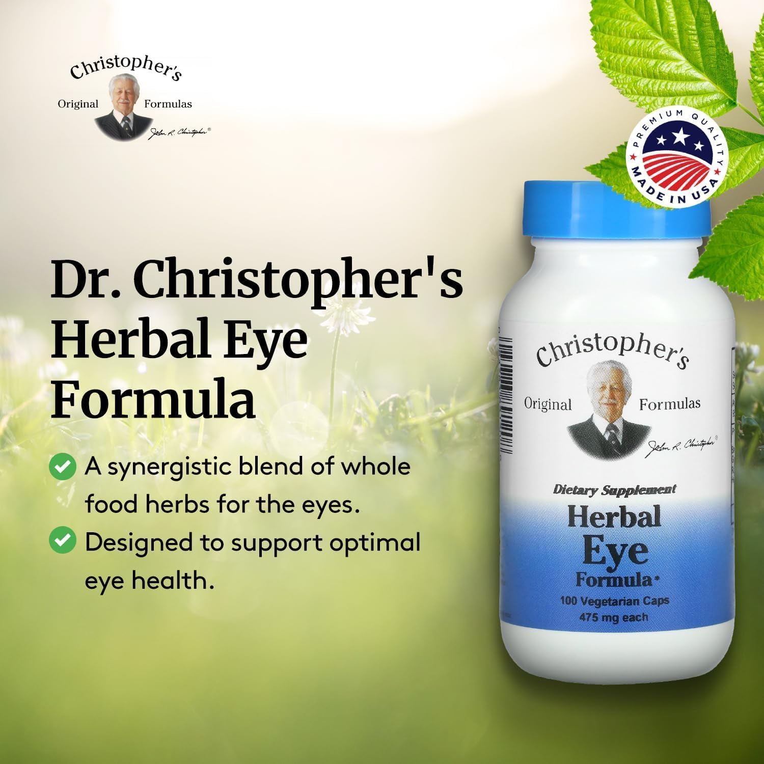 Christopher's Original Formulas Herbal Eye Formula - Eye Vitamins for Sight Care - Natural Eye Support Supplement with Whole Food Herbs for Optimal Visual Acuity - Image 4