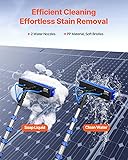 VEVOR 9m Cleaning Pole with Extendable Handle, 180° Rotatable Brush Head & 20m Hose, Household & Outdoor Window Cleaner Tool for Caravan Solar Panel Deck, Blue, 2125-9023 mm - 2