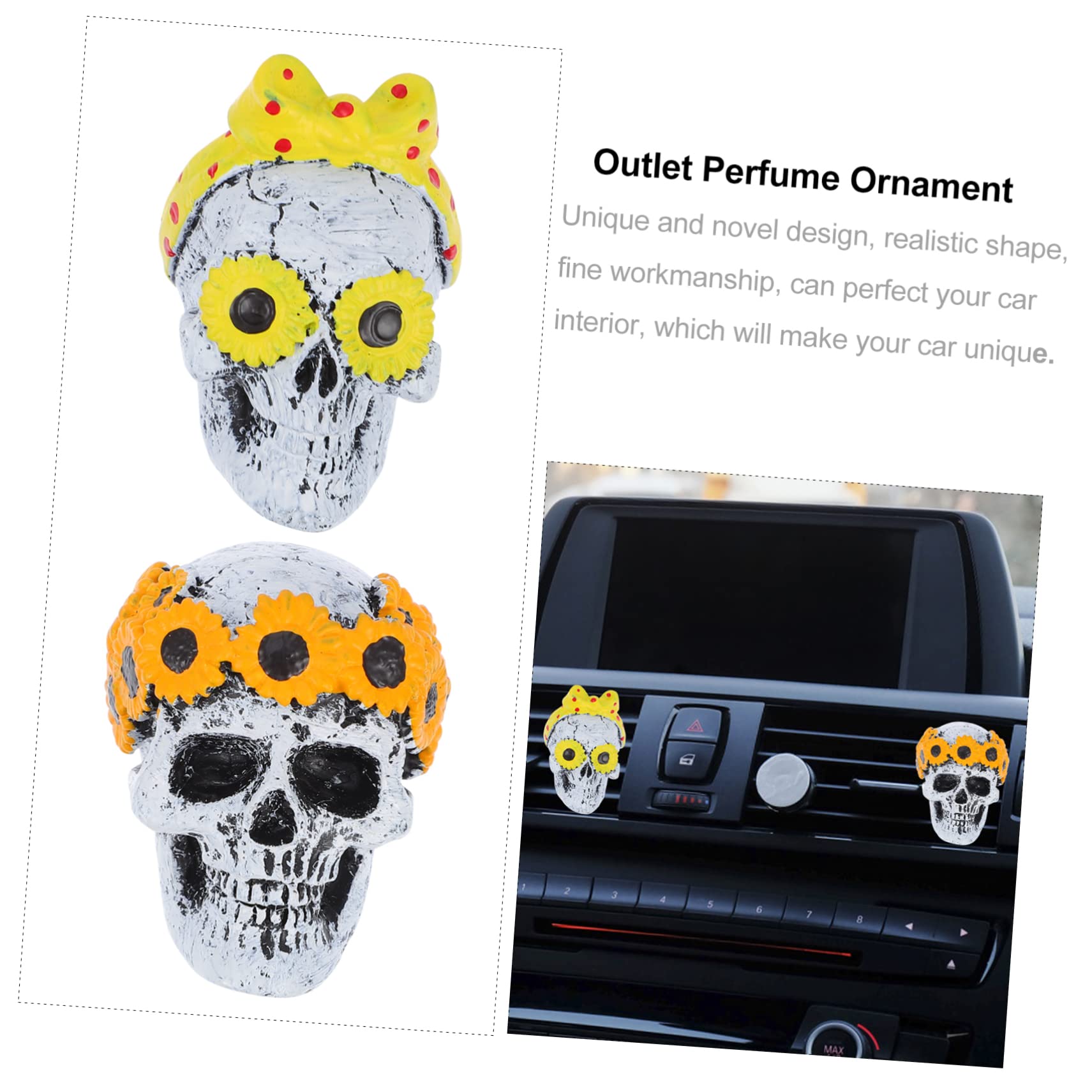 PartyKindom 6sets Diffusore Profumo Auto Clip Forma Di Teschio Decorazione Interna Per Auto Con Design Creativo Per Compleanni e Festività Adatto Per Ufficio e Ambienti Domestici