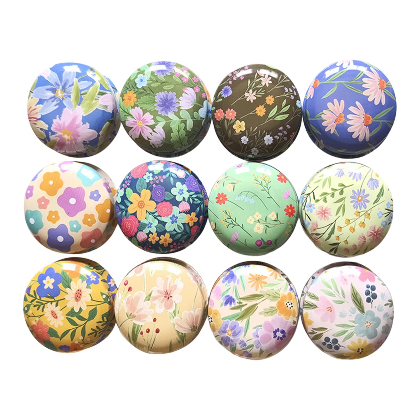COOLHOOD Round Metal Boxes in Florals Design Multipurpose for Home Decoration and Gift Packaging Household Storage Planner