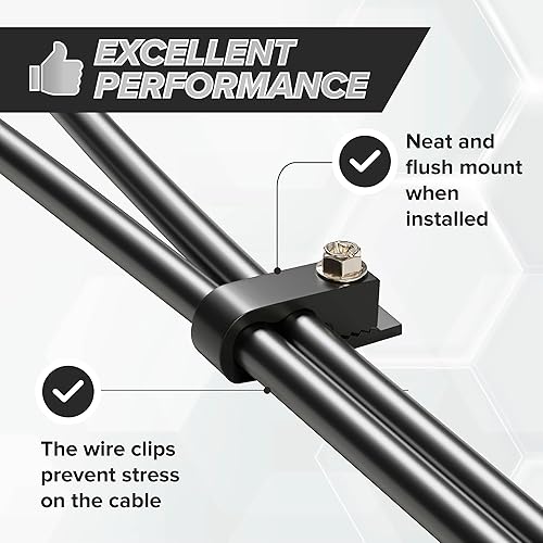 Miniatura 6 de THE CIMPLE CO Clips dobles para cables, 50 unidades, gestión de cables para interiores y exteriores, clips de alambre de 12 pulgada para cable
