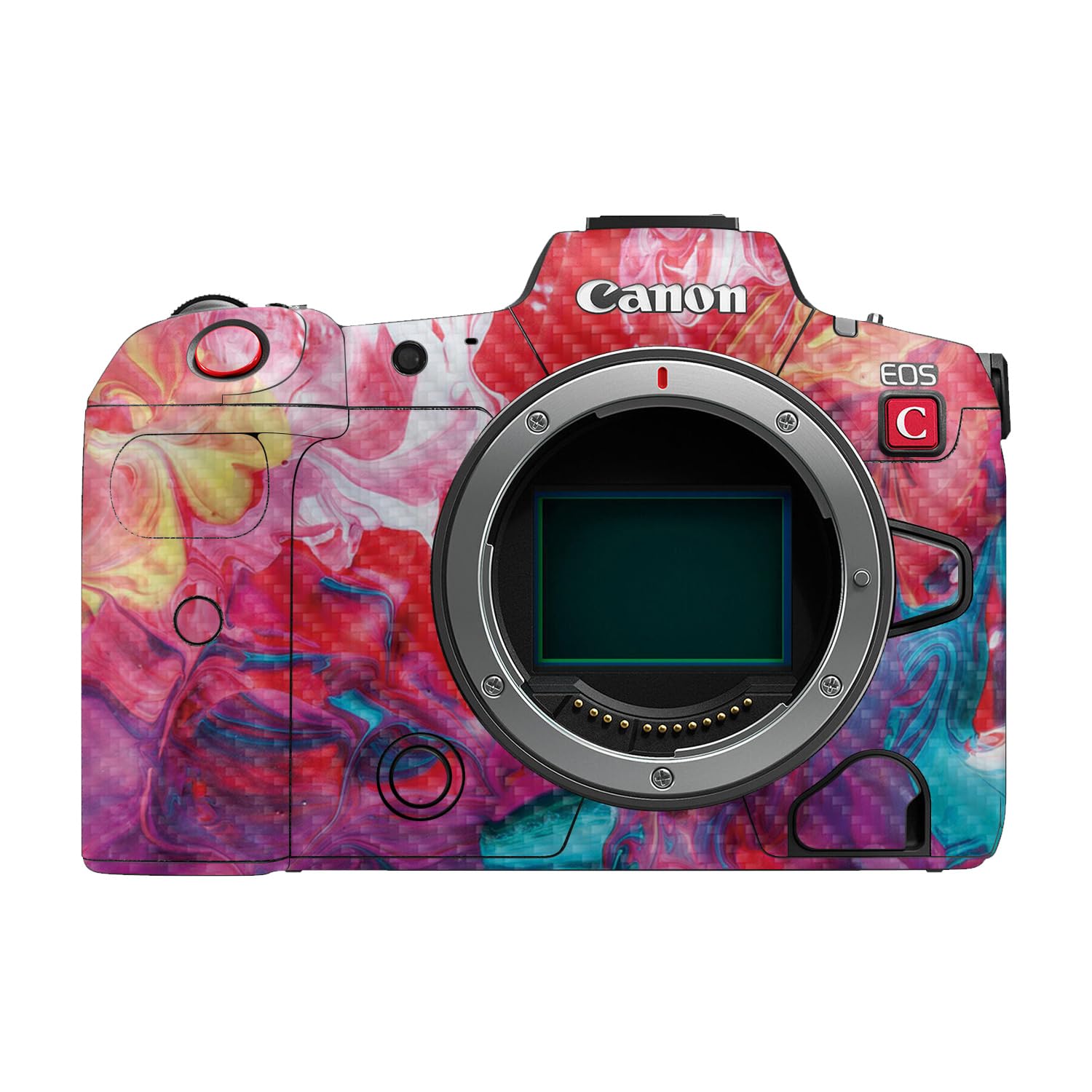 Carbon Fiber Camera Skin Compatible with Canon EOS R5C (2022) - Paint Party - Premium 3M Vinyl Protective Wrap Decal Cover - Easy to Apply | Crafted in the USA by MightySkins