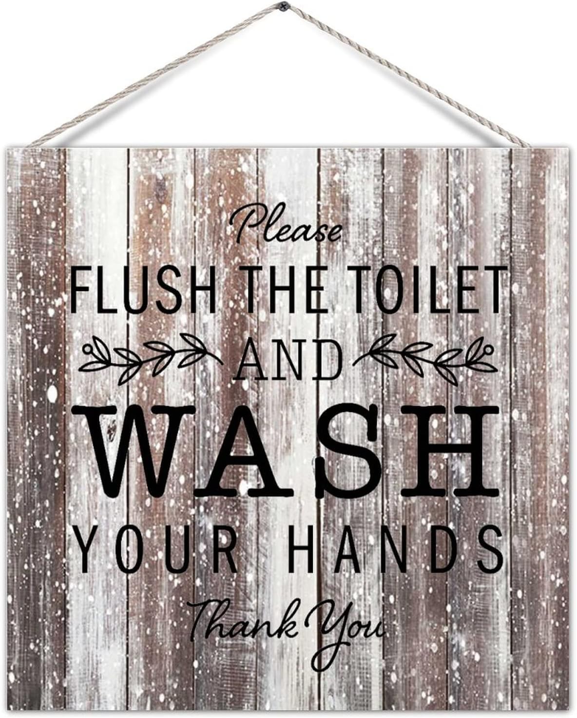 Amazon.com: Farmhouse Bathroom Sign Please Flush The Toilet And Wash ...