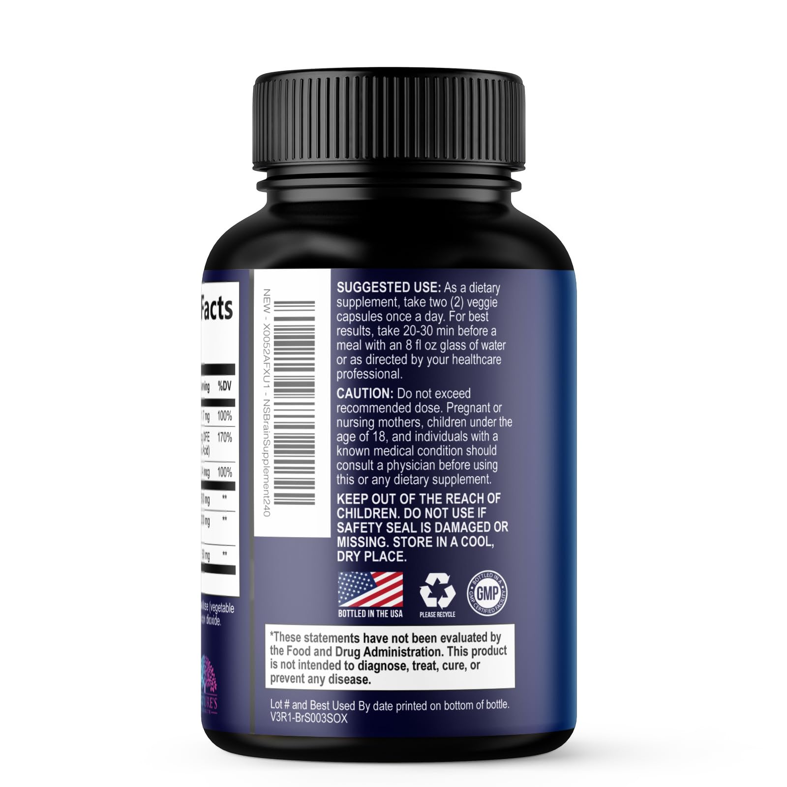 Brain Memory Supplement Pills - 3X Strength Nootropics for Concentration, Clarity & Focus Support - Brain Health Cognitive Vitamins with Bacopa, Phosphatidylserine & DMAE, Brain Booster - 240 Capsules — Amazon image 8