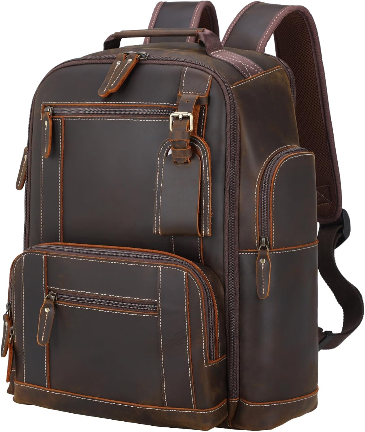 Vintage Full Grain Leather Laptop Backpack for Men, Kuwait Ubuy