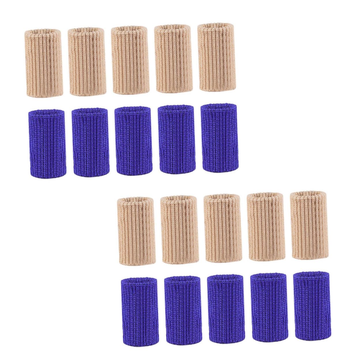 ibasenice High Elasticity Finger Support White Sports Finger Sleeves Nylon Protector for Volleyball Players