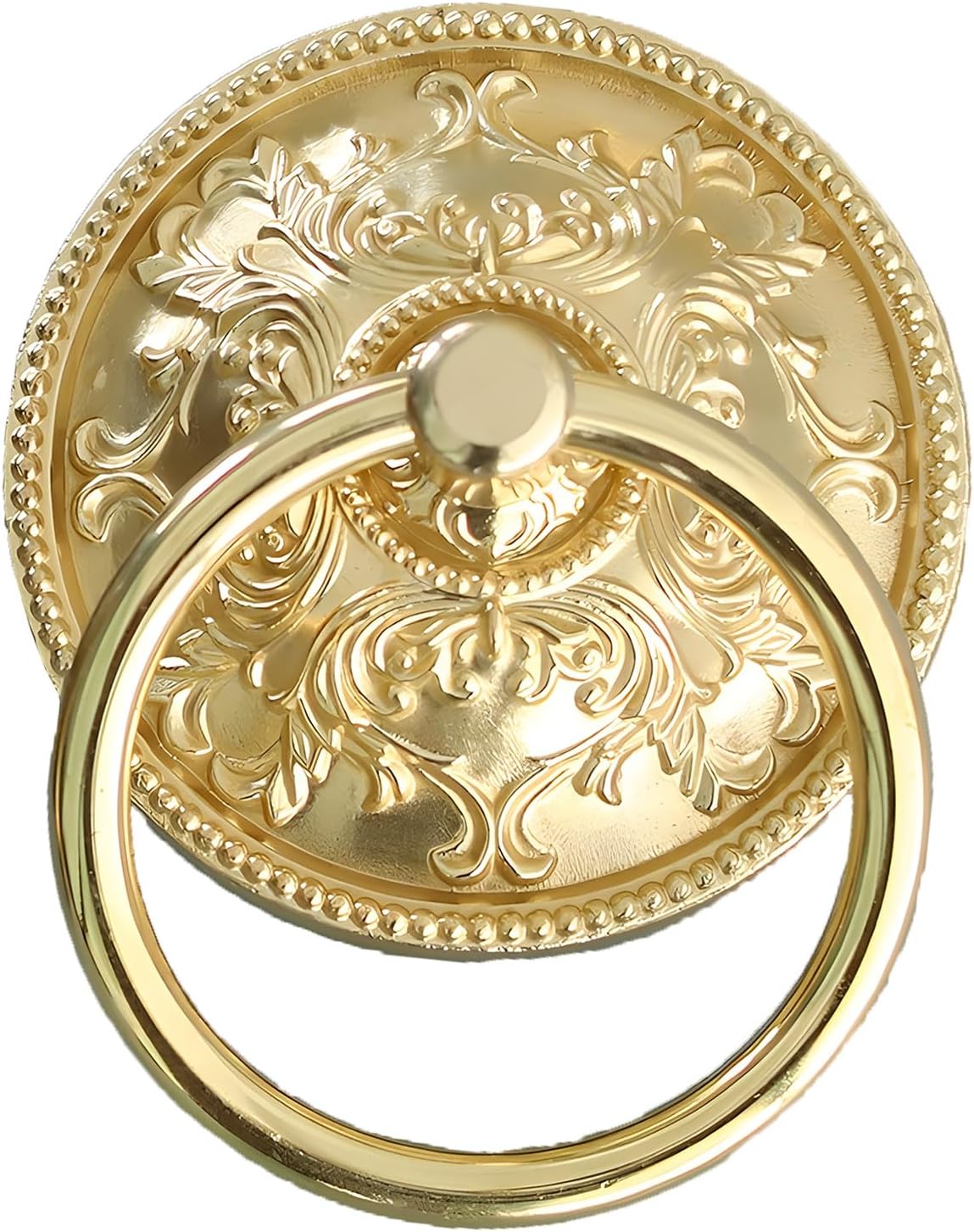 Door Knocker Decoration Brass Door Knockers, Antique Door Knocker and Front Door Ring Pull Handle, Easy to Assemble(Gold2,12cm/4.72in)