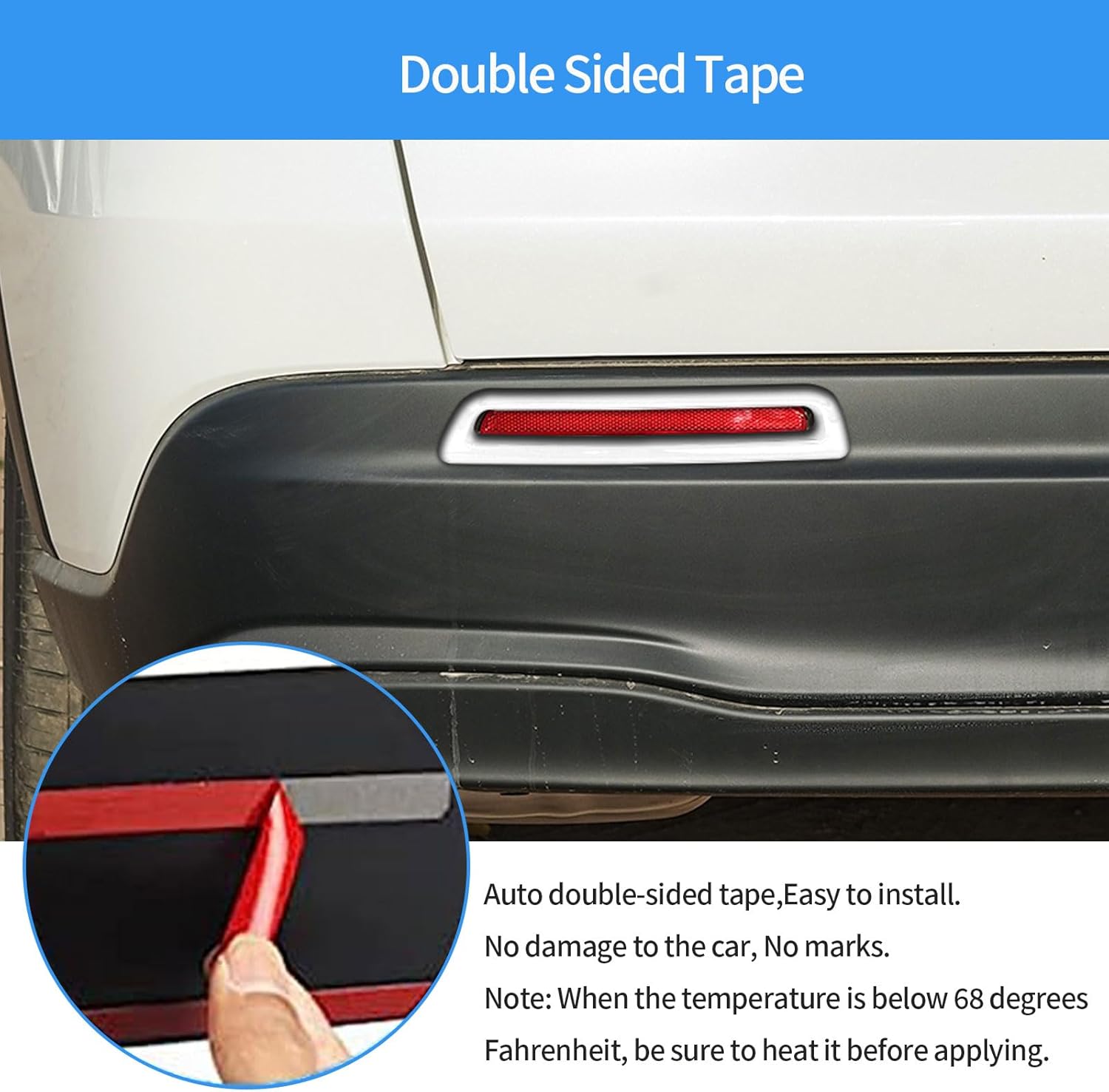 Car Accessories Compatible with Honda New HR-V HRV 2026 2025 2024 2023 Exterior Rear Fog Light Lamp Cover Trim ABS 2PCS(Glossy Chrome Style)
