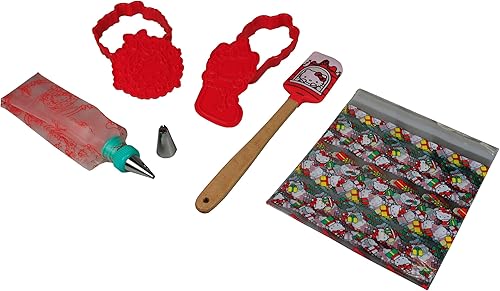 Miniatura 2 de Handstand Kitchen Hello Kitty - Juego de fiesta de galletas navideñas con sellos de galletas, bolsa de glaseado, espátula y más