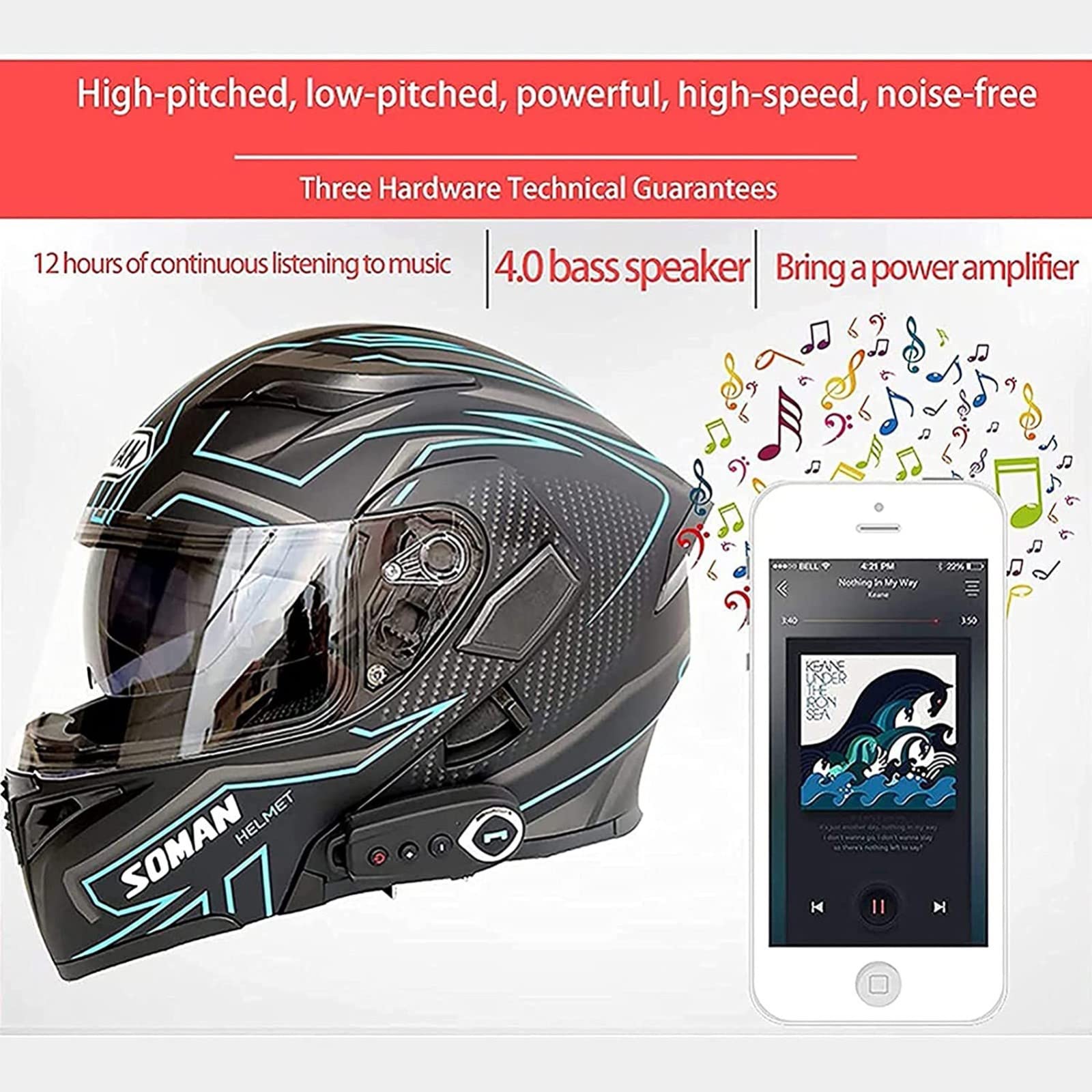 Casco Moto Modular Con Bluetooth | Homologado ECE | Doble Visera | Forro Extraíble | Para Hombre Y Mujer