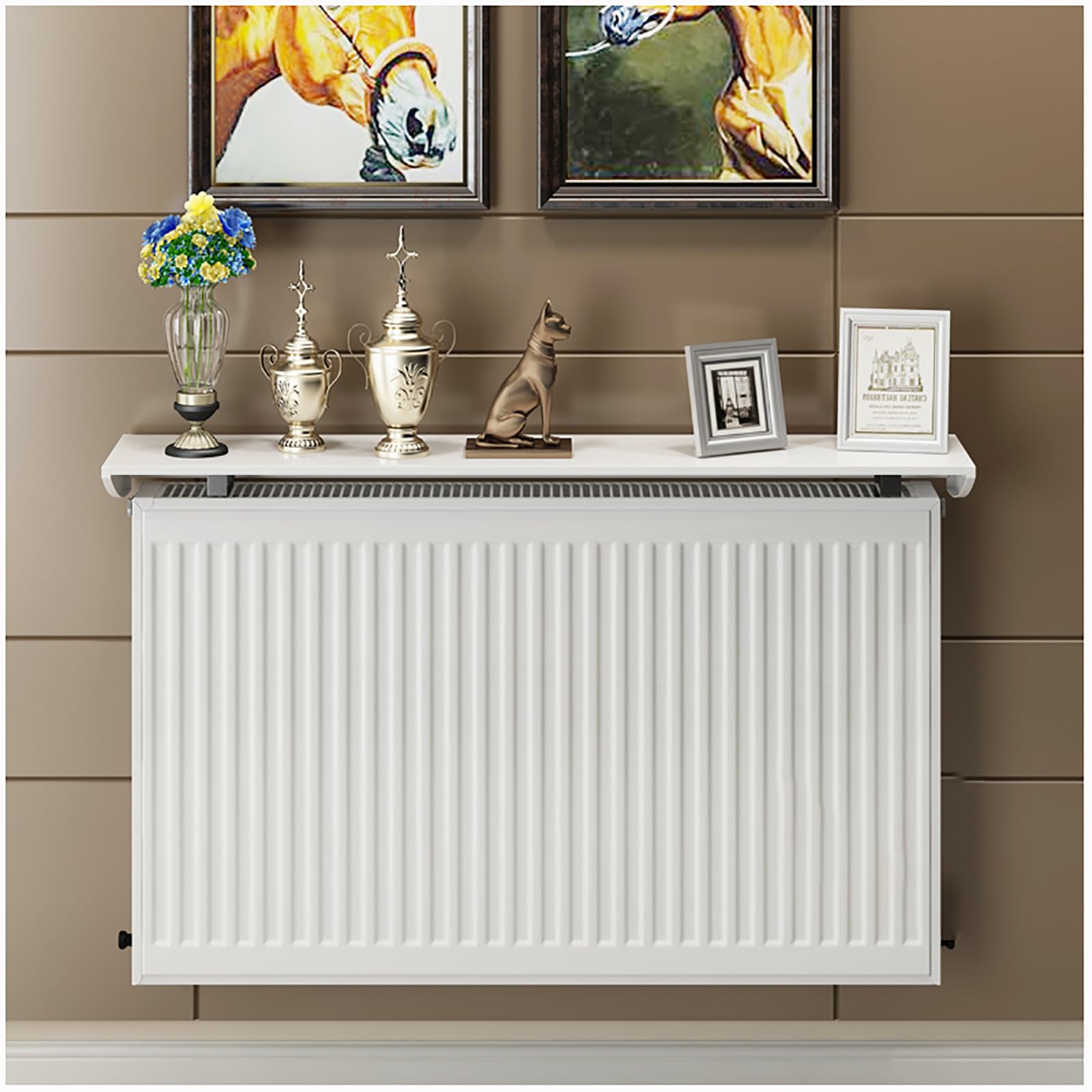 Estante de cubierta para radiador blanco ideal para la oficina en casa