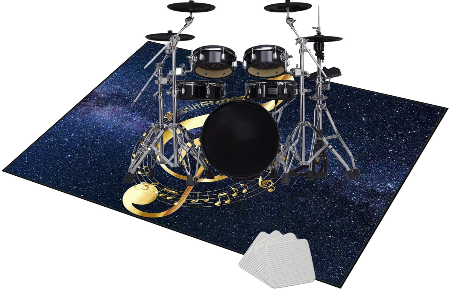 Dywan perkusyjny, izolacja akustyczna, mata wygłuszająca, dywan perkusyjny, 230 x 200 cm, profesjonalny, prostokątny, elektroniczny zestaw perkusji jazzowej