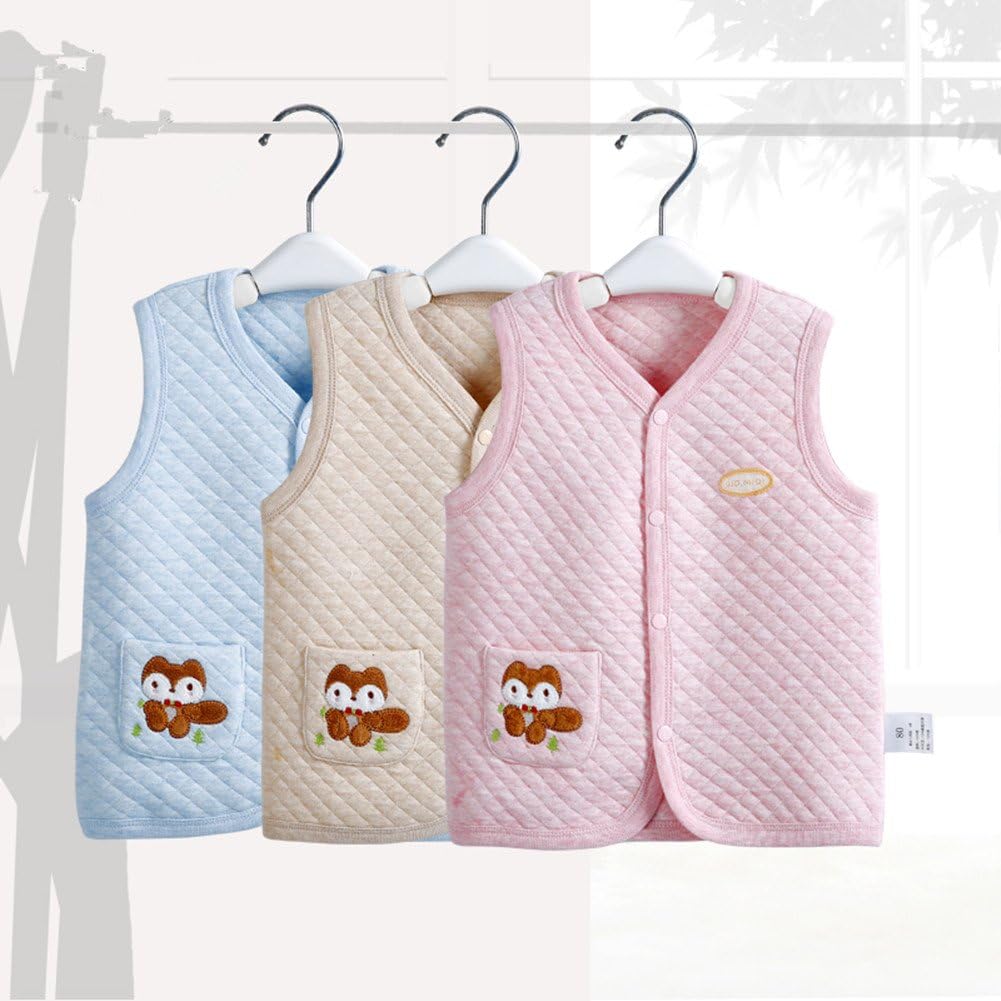 Monvecle Unisex Baby Cotton Warm Vests Infant to Toddler Padded Waistcoats