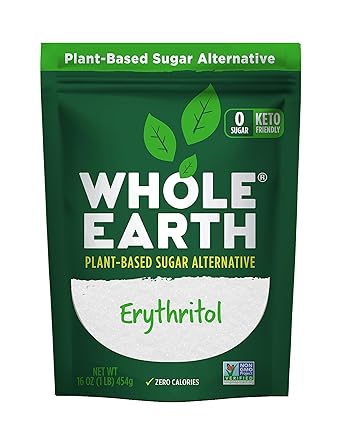 Whole Earth Sweetener Co. 100% Erythritol Sweetener Keto Sweetener, Natural Sugar Alternative, Baking Sugar Substitute, Zero Calorie Sweetener, Gluten Free, Non-GMO, 16 Oz